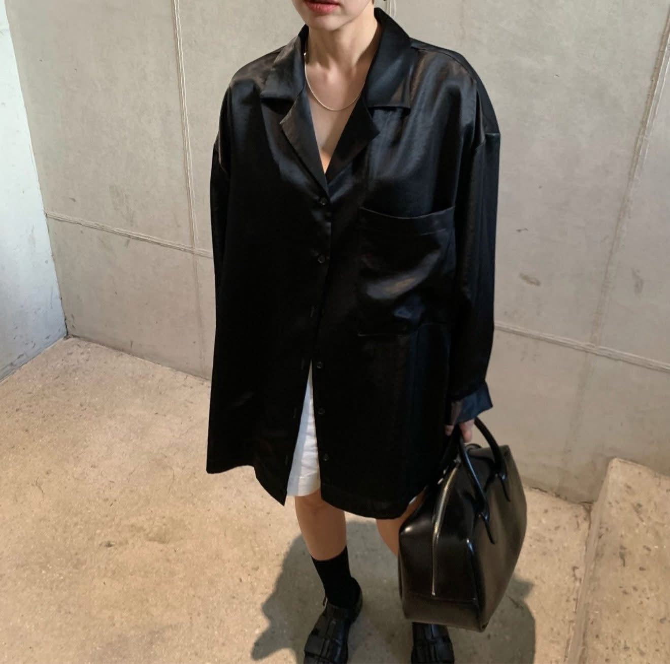 光澤感慵懶長襯衫