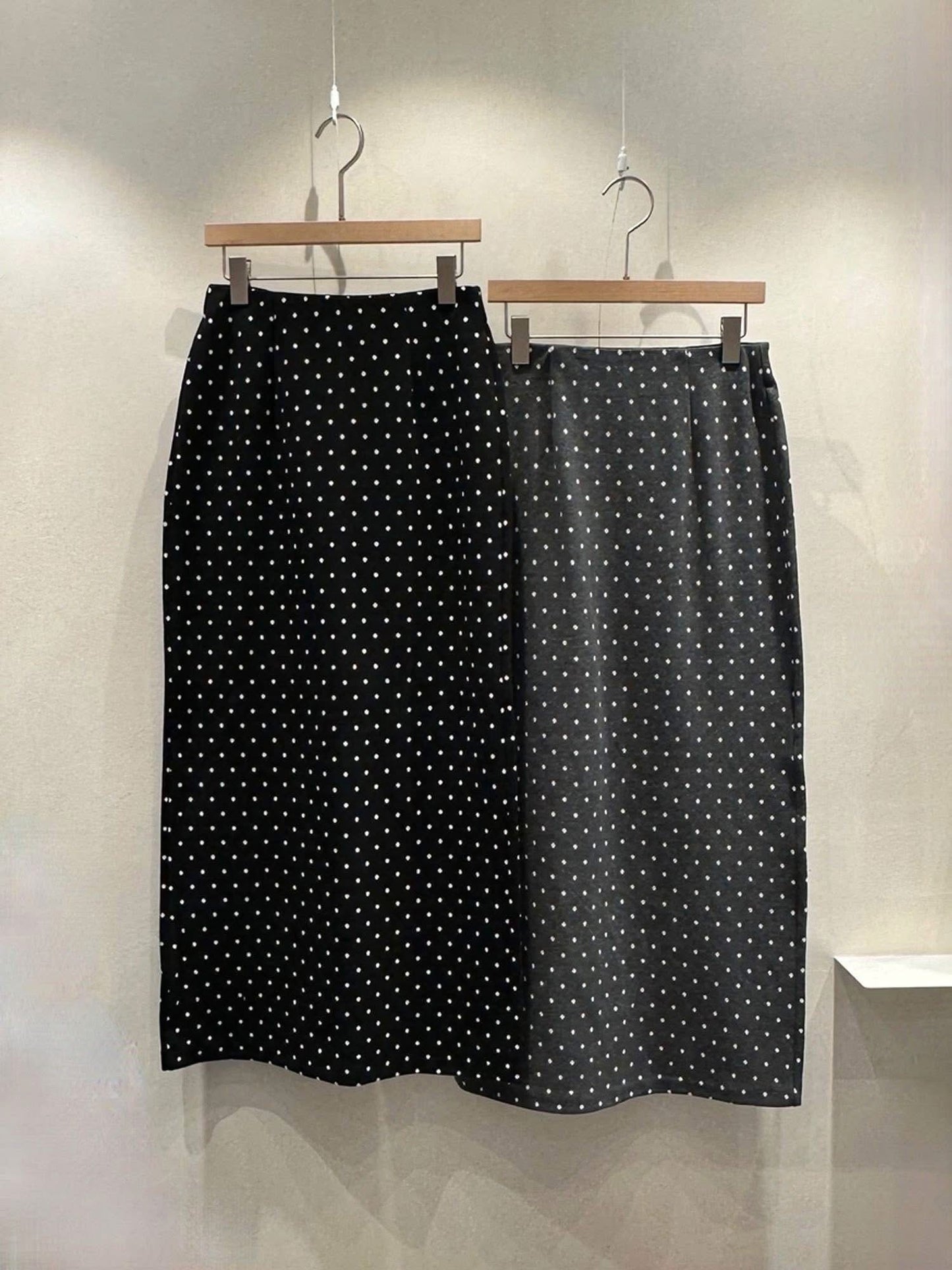 復古經典小點點彈性長裙