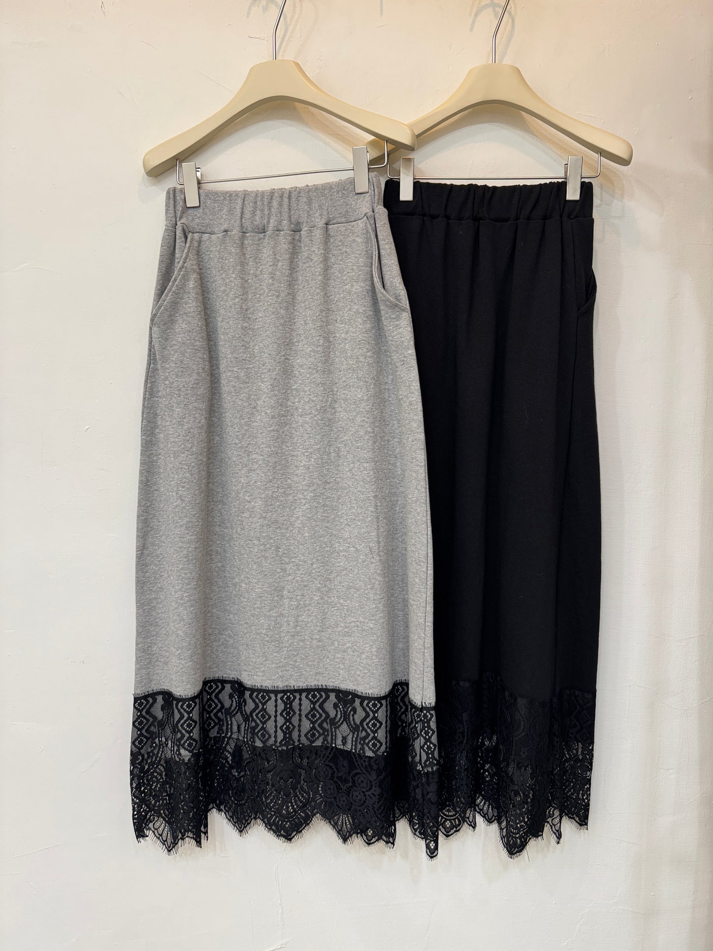 圖紋蕾絲拼接棉質長裙