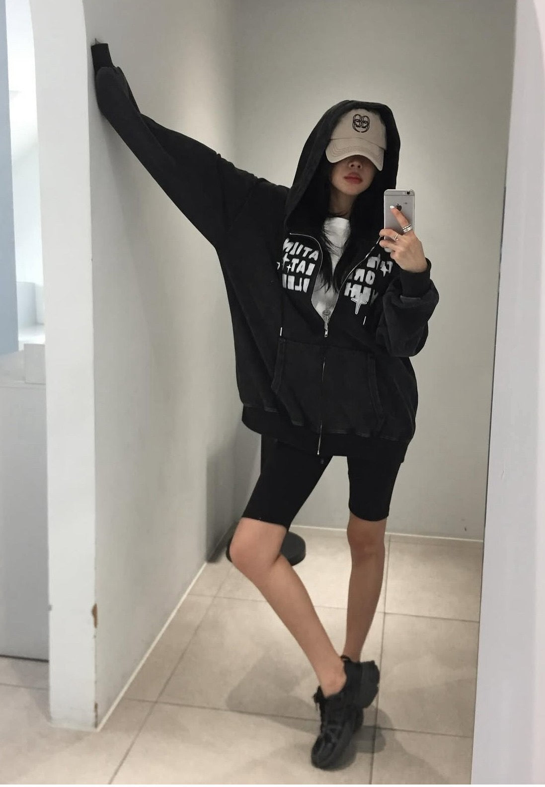 美風文字水洗連帽外套