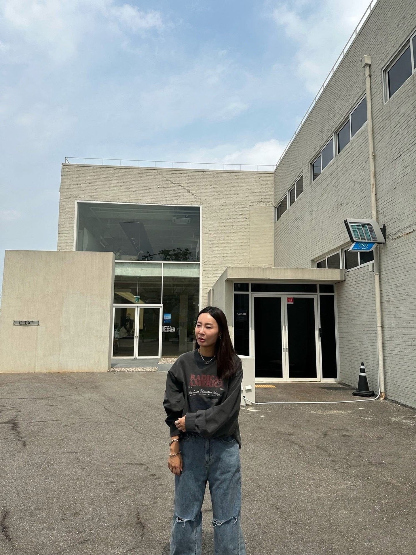 美式文字水洗棉質上衣