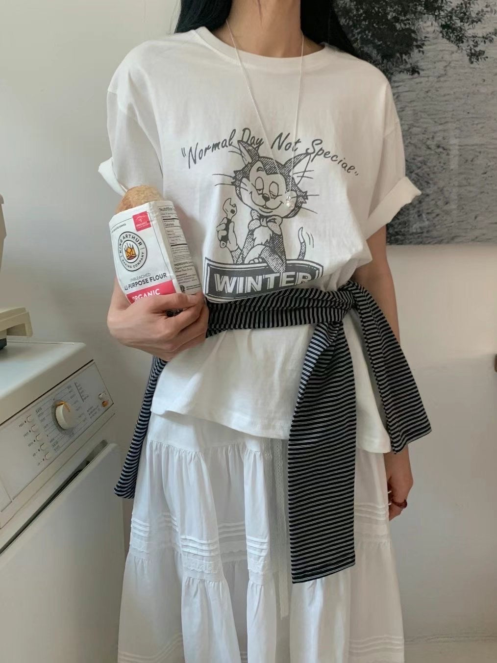 愛睏貓咪休閒棉質短袖T恤