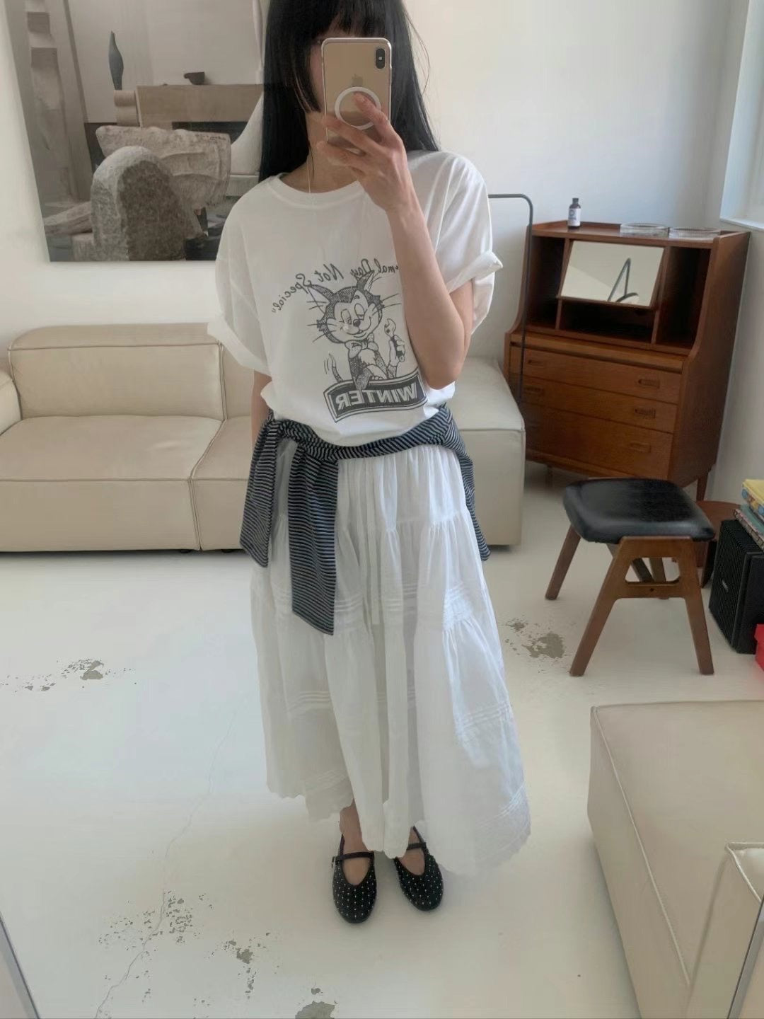 愛睏貓咪休閒棉質短袖T恤