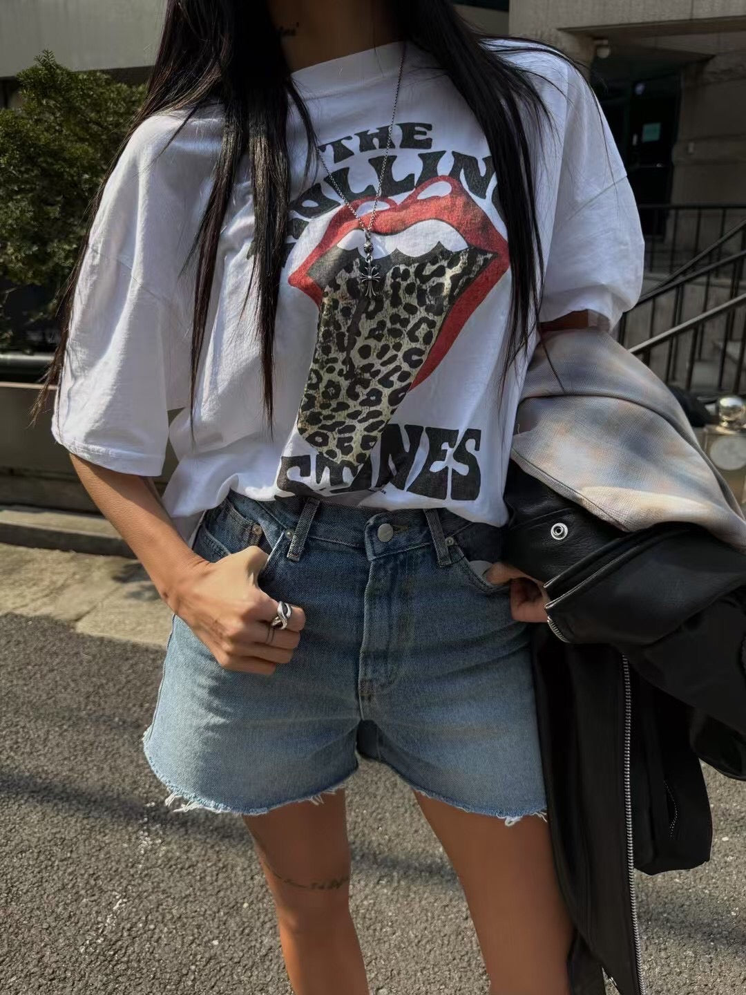 豹紋元素搖滾嘴唇💋tee