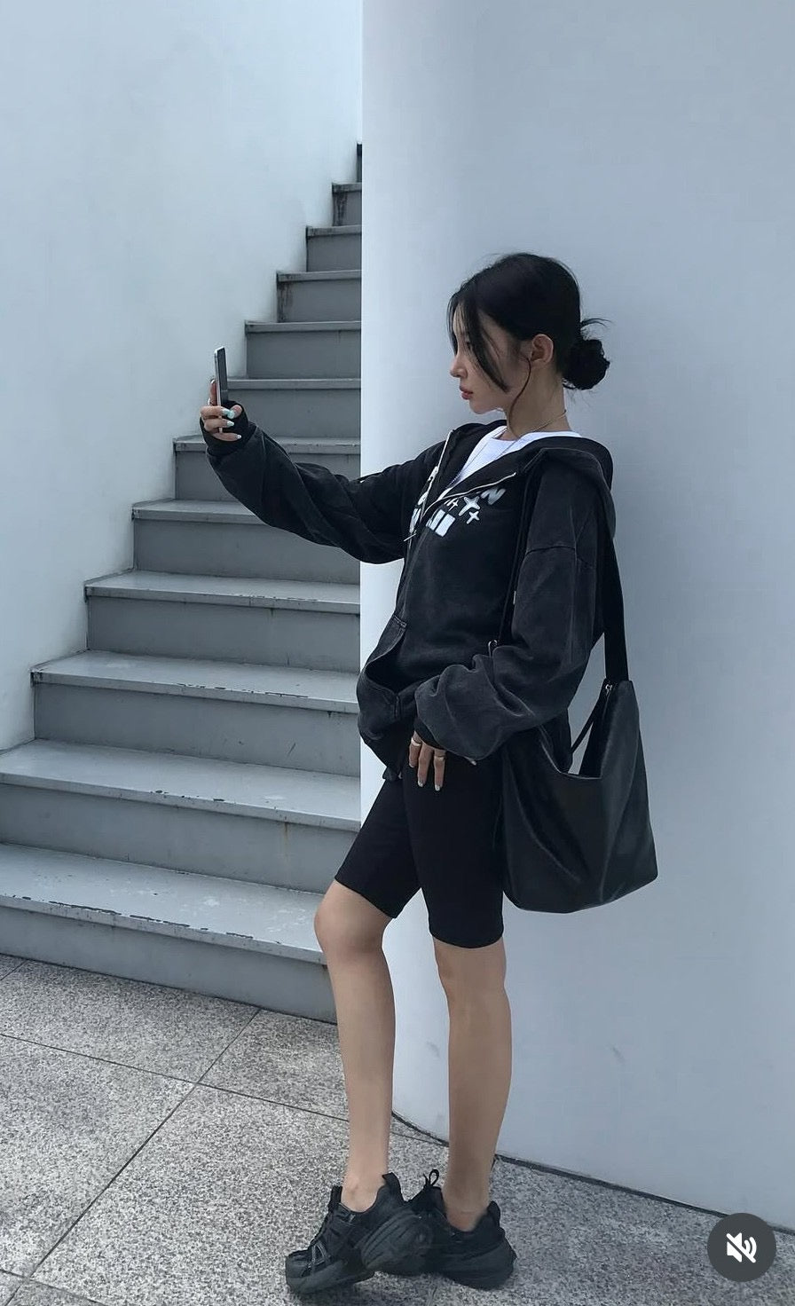 美風文字水洗連帽外套