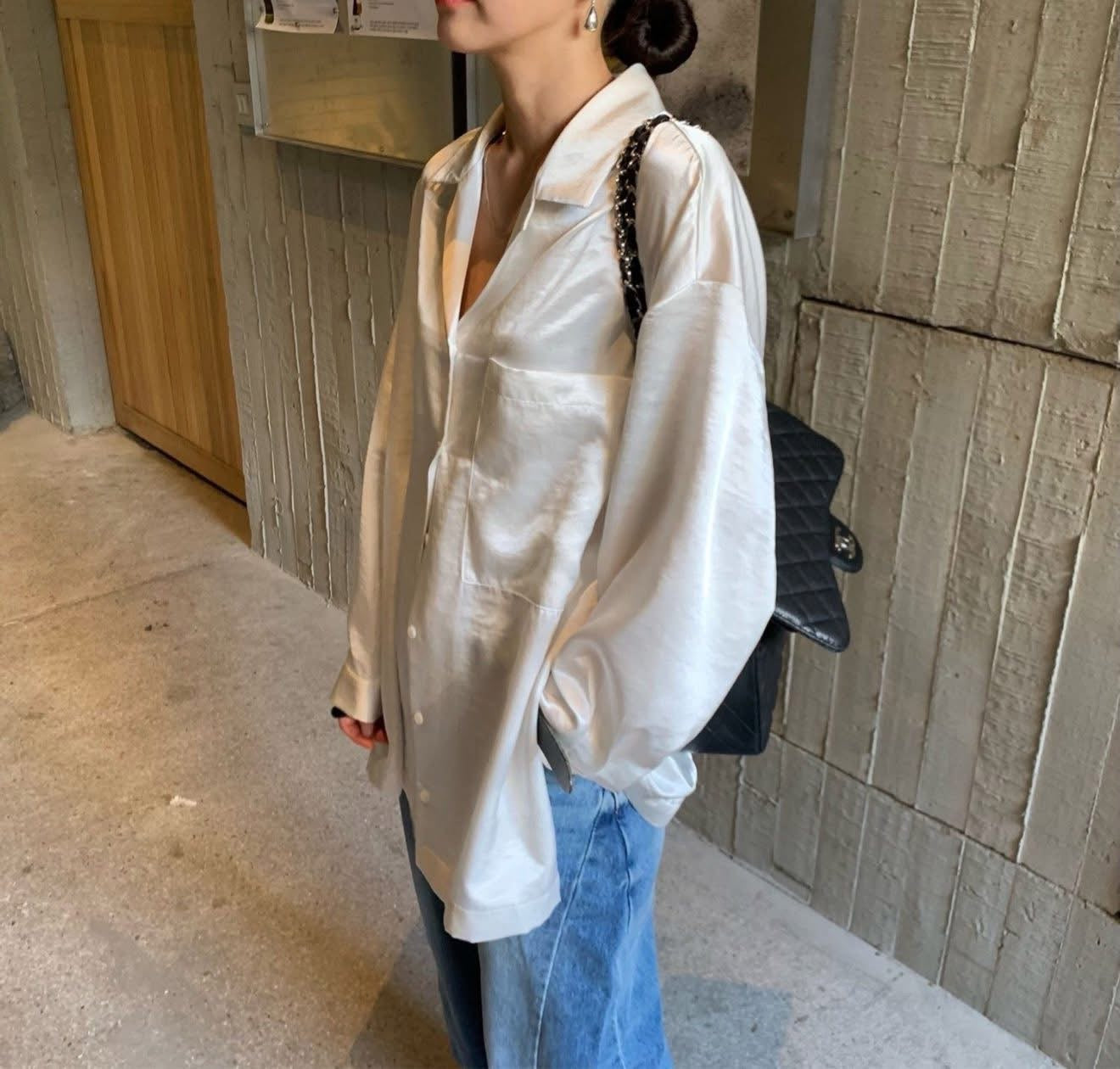 光澤感慵懶長襯衫