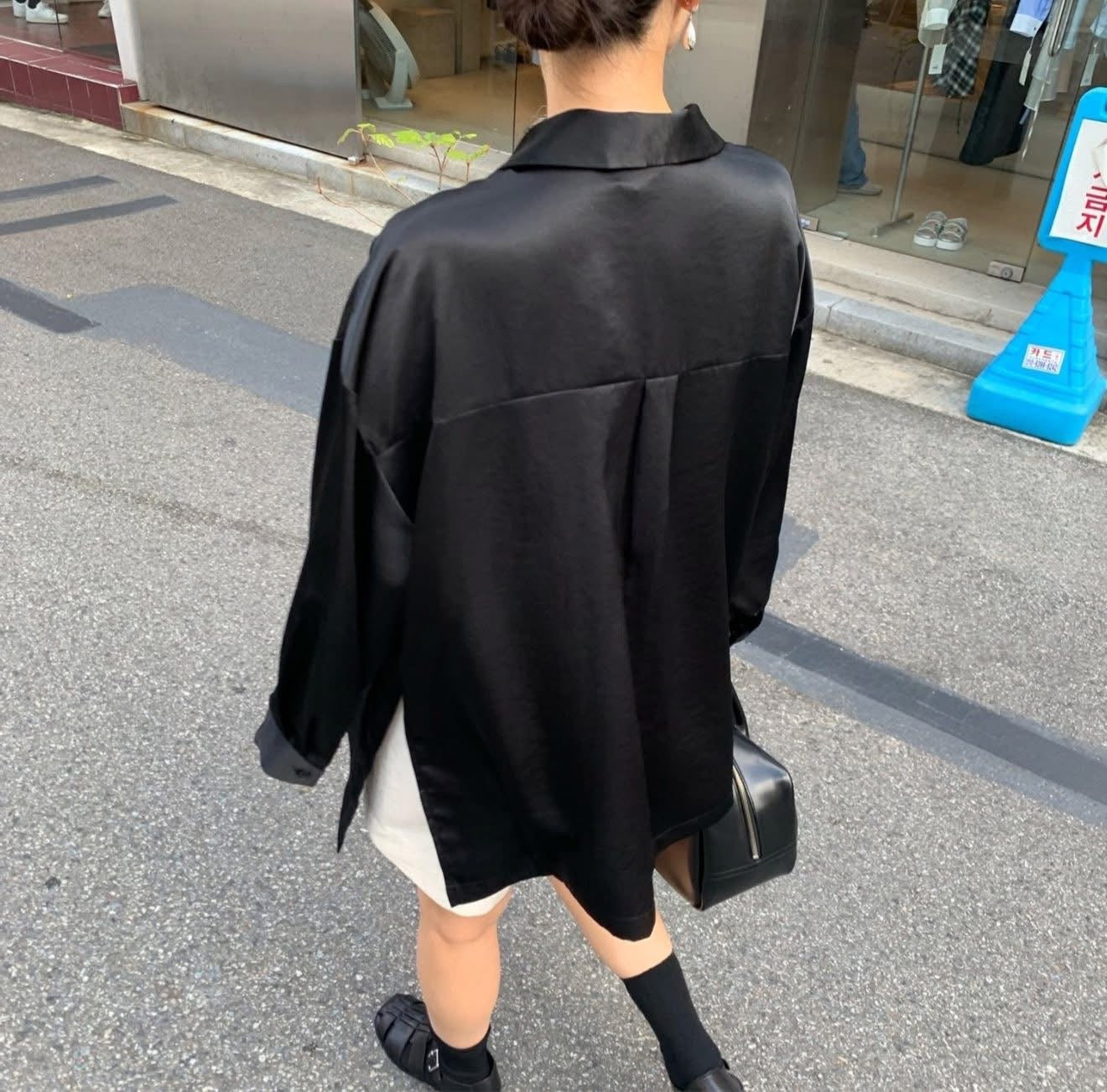 光澤感慵懶長襯衫