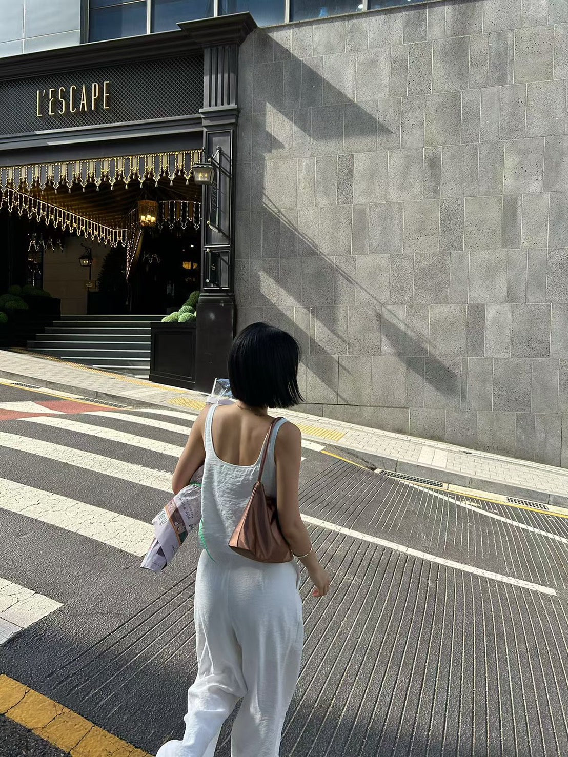 June雙層次開襟背心長褲