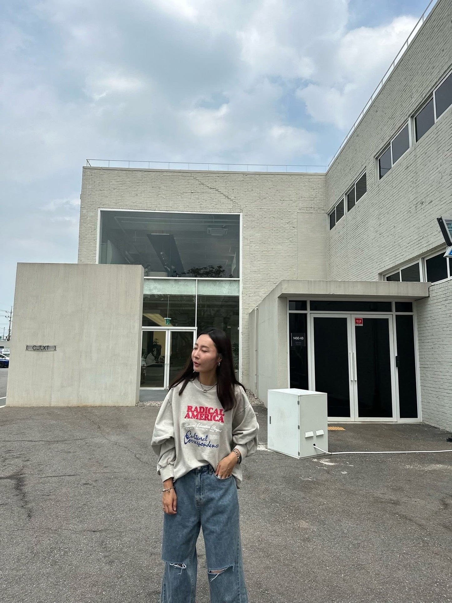 美式文字水洗棉質上衣