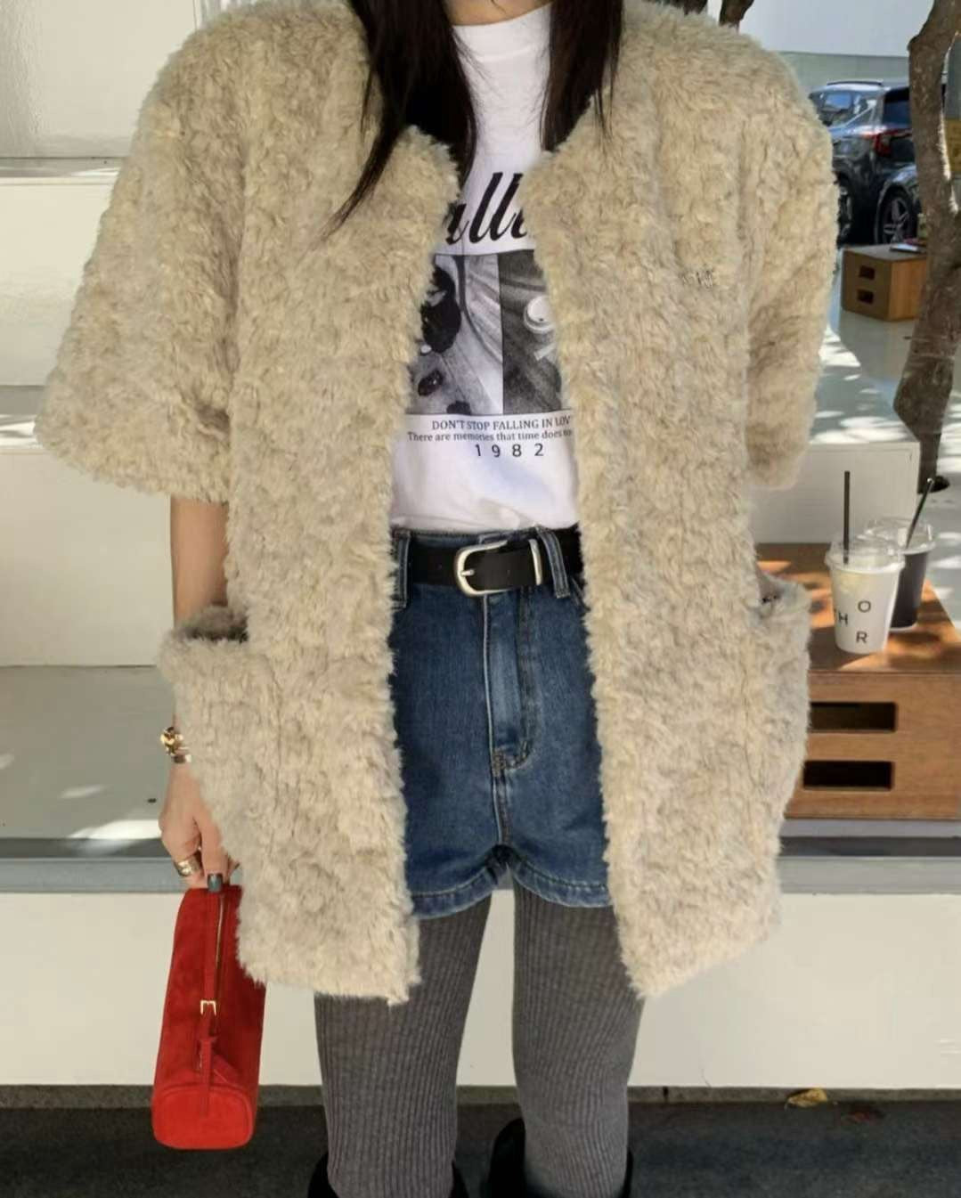 柔軟小宇宙QQ毛短袖外套