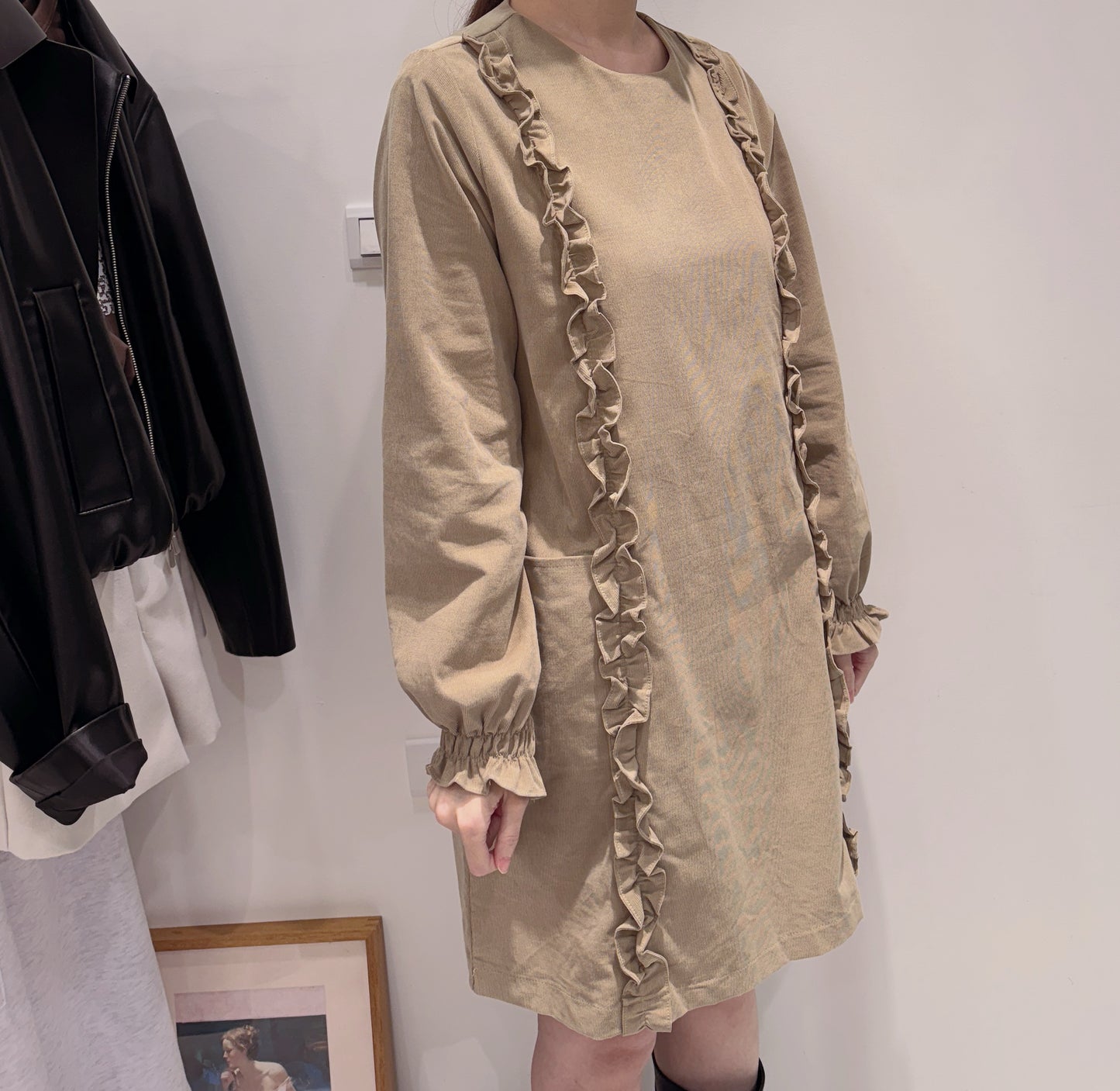 法式緞帶感花邊洋裝