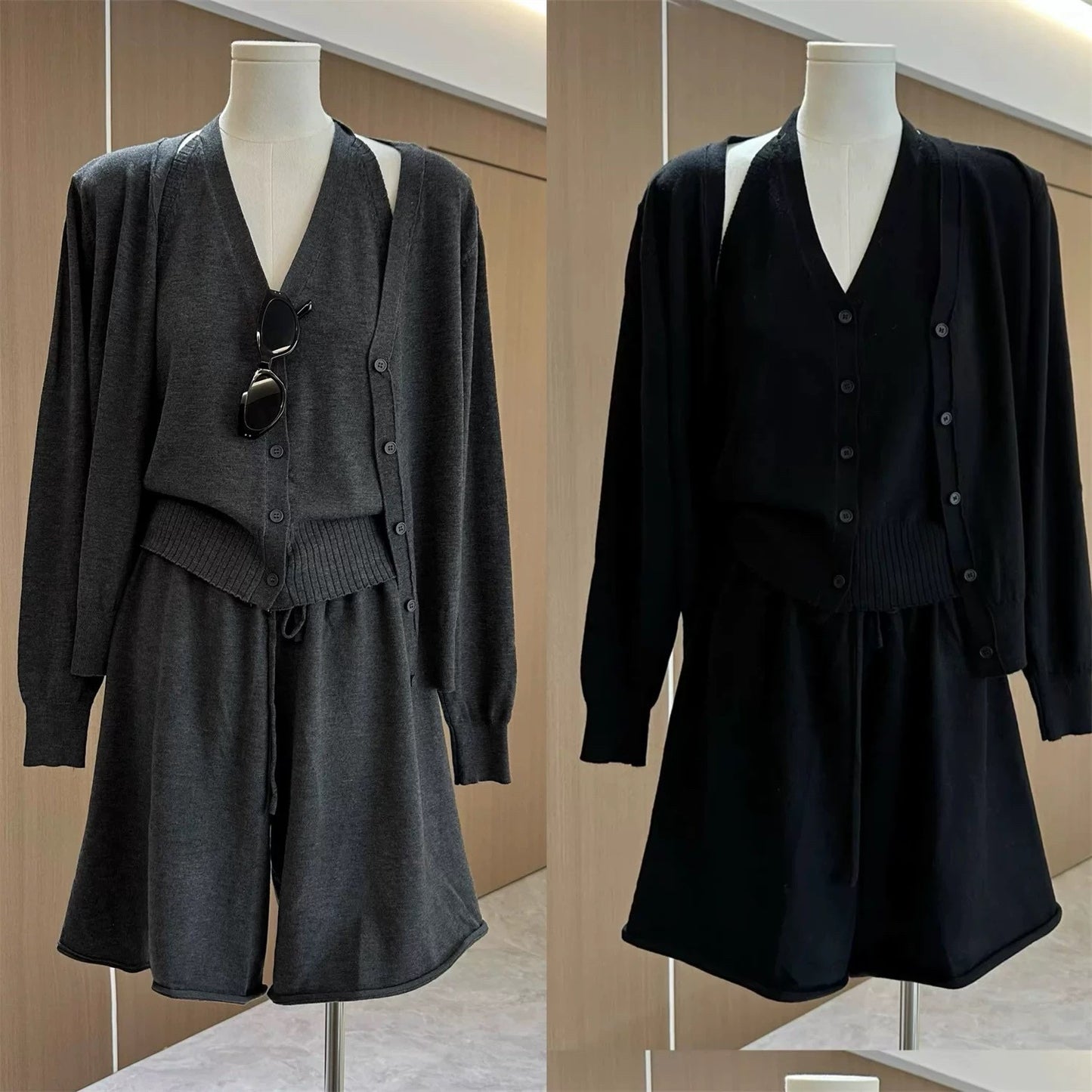 日常有序三件式針織套裝