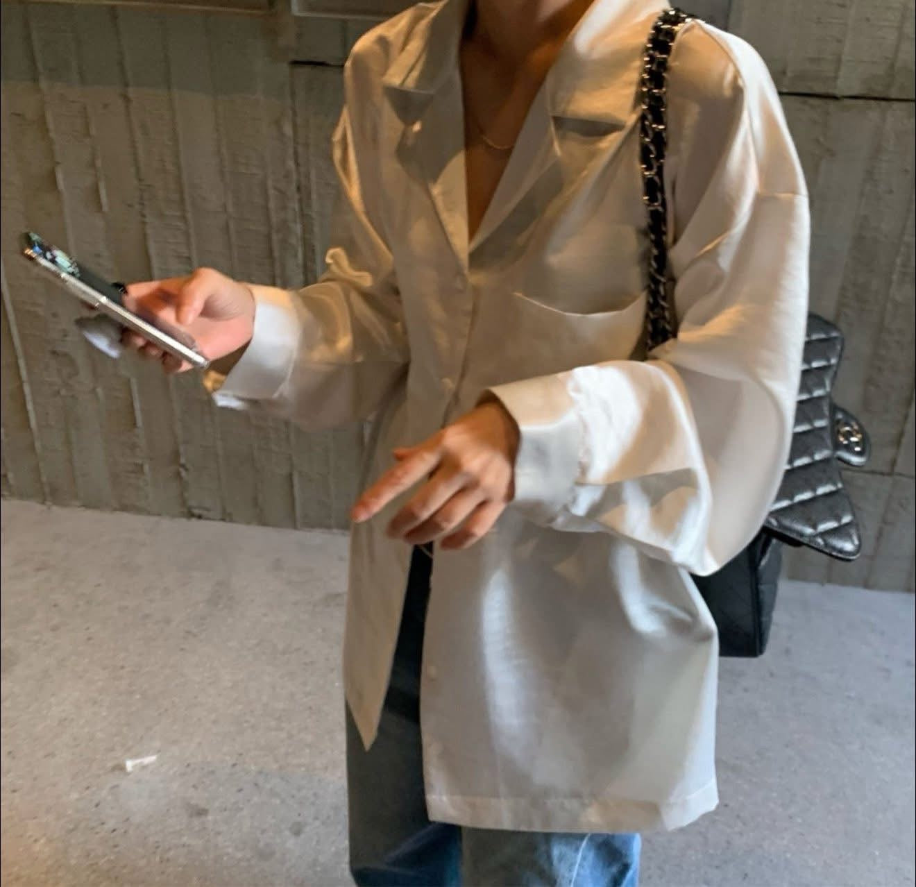 光澤感慵懶長襯衫