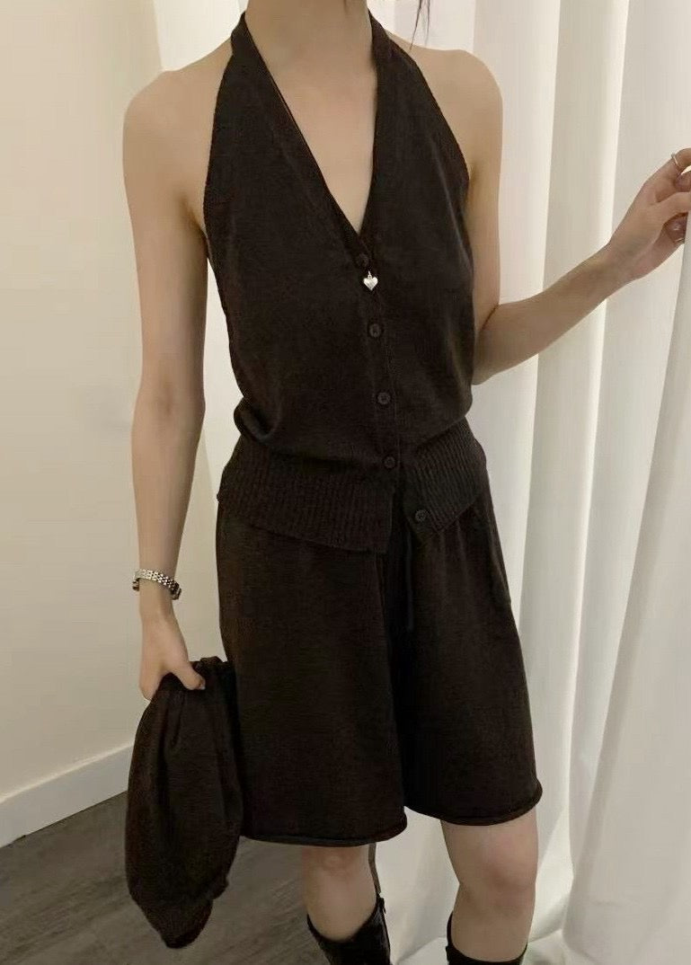 日常有序三件式針織套裝