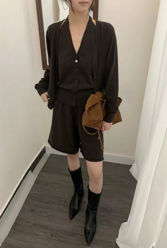 英倫優雅削肩背心/外套/褲裝三件式套裝