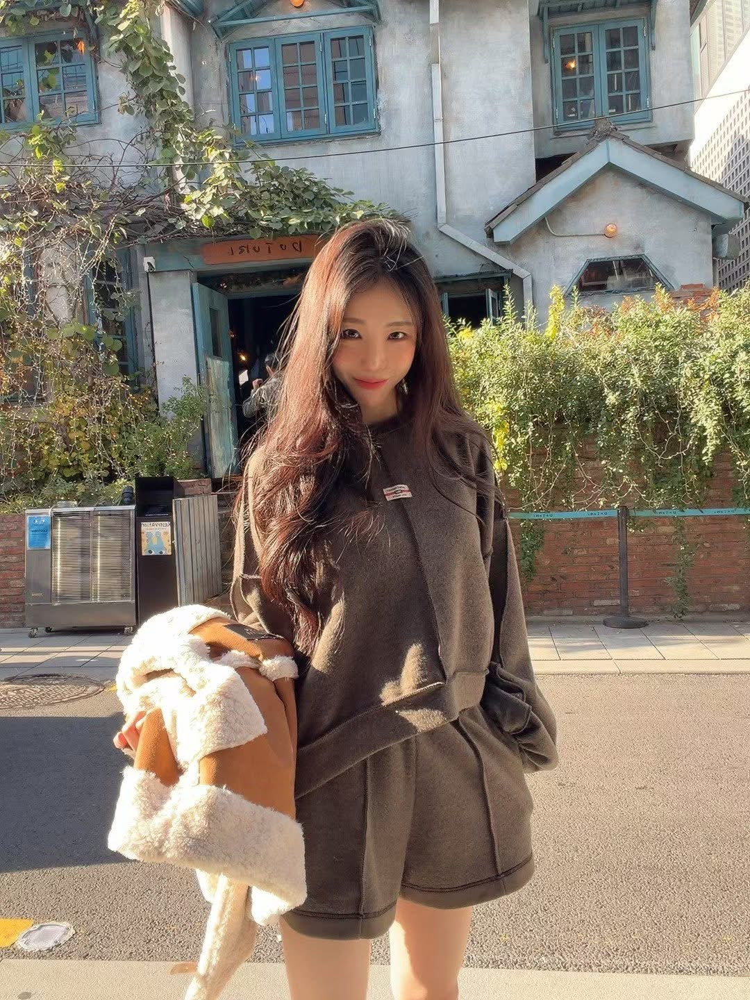 隨性小標籤寬鬆上衣/短褲