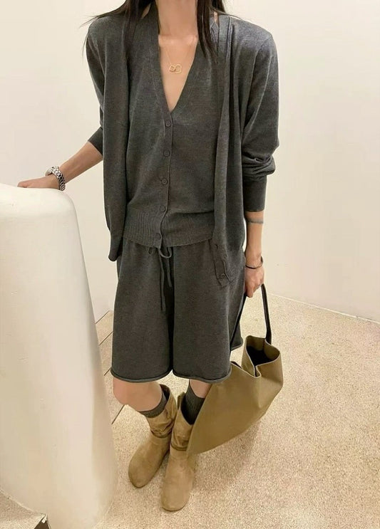 日常有序三件式針織套裝