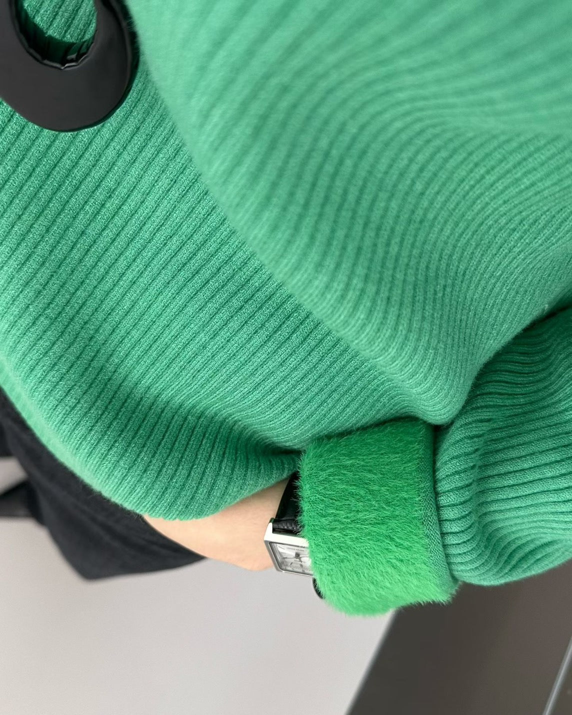 質感微領內刷毛上衣