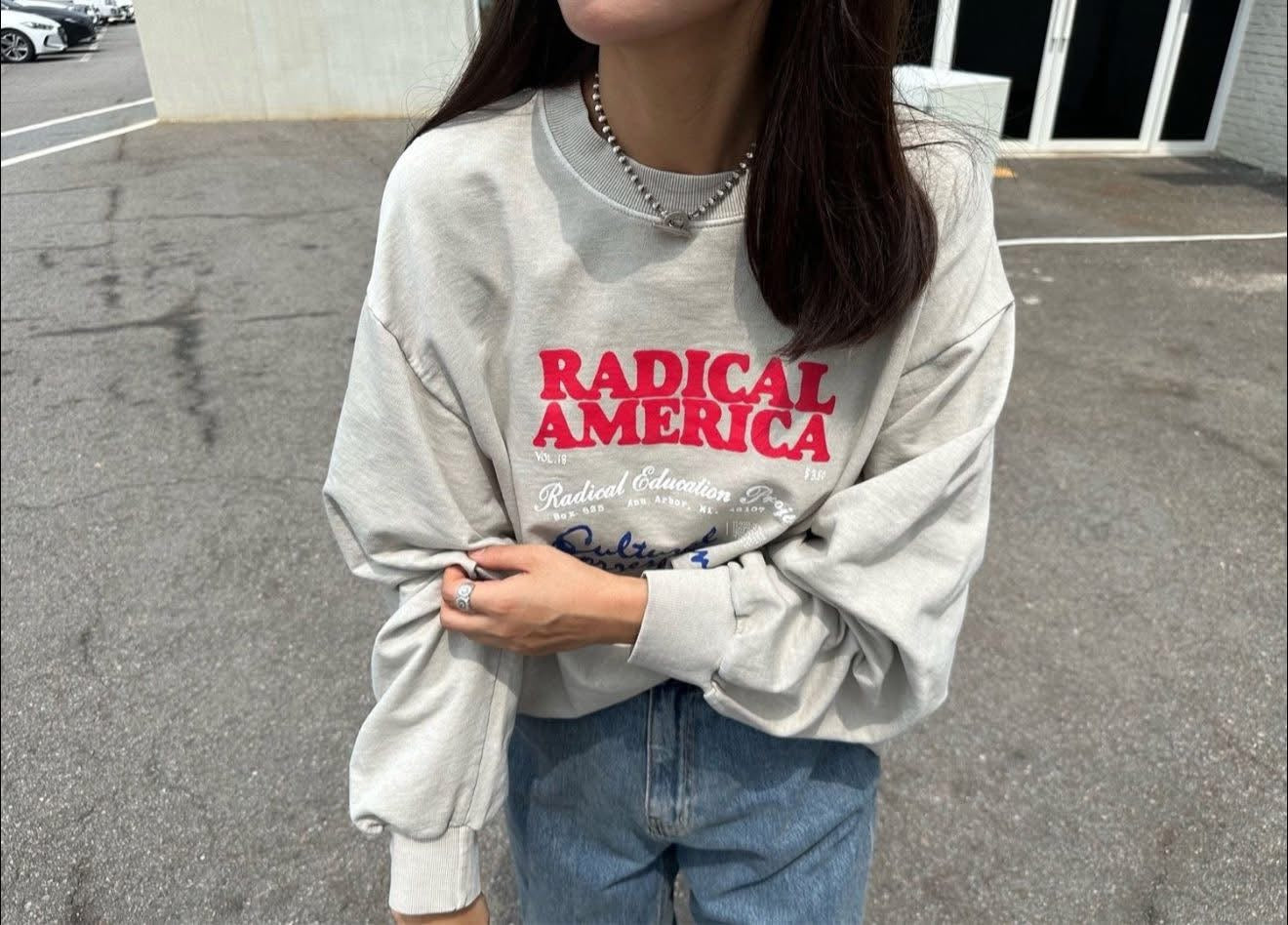 美式文字水洗棉質上衣