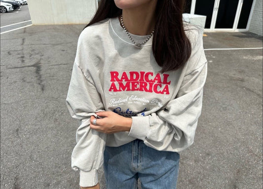 美式文字水洗棉質上衣