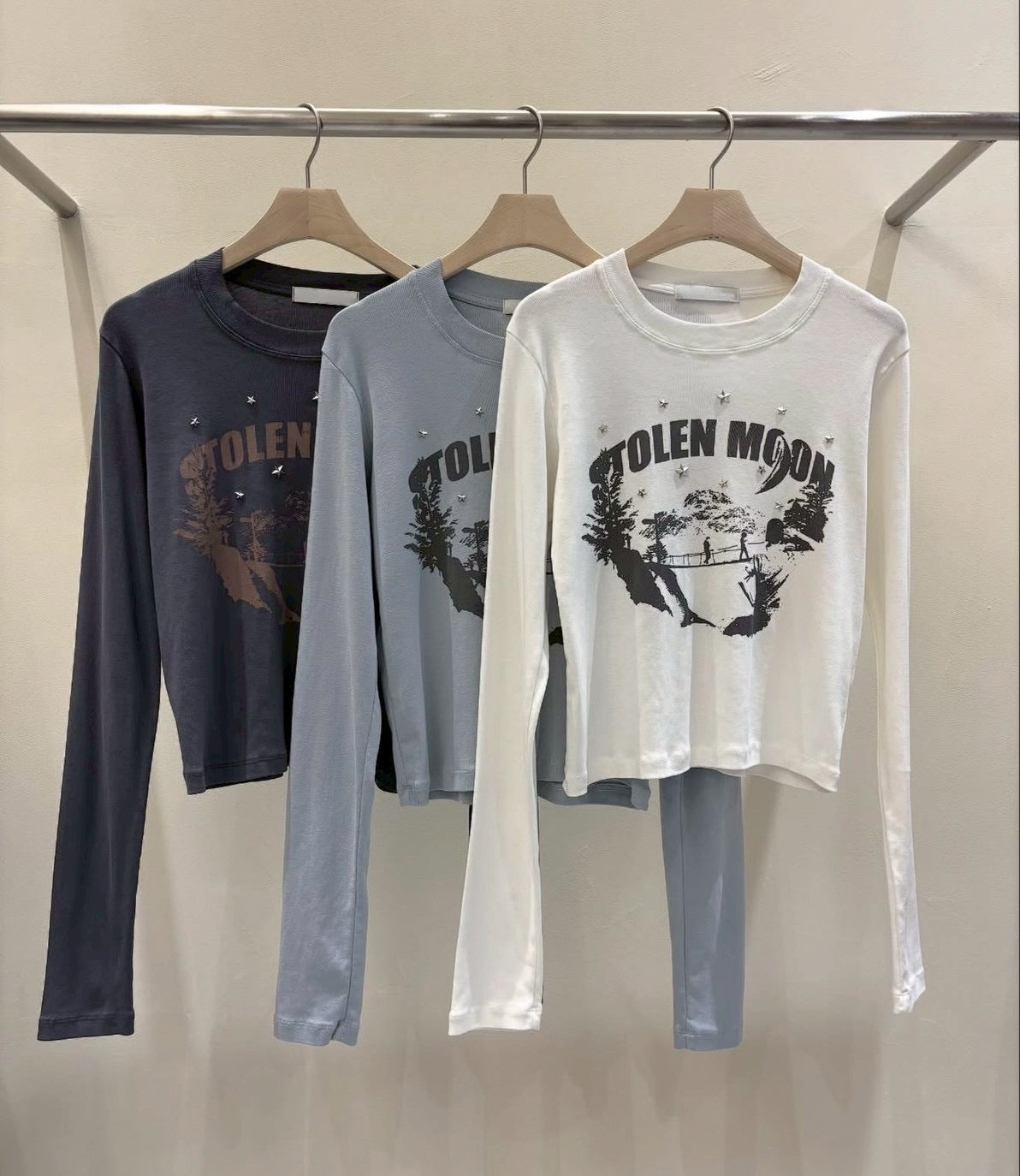 ⟢ STOLEN MOON 星點圖案長袖T ⟣