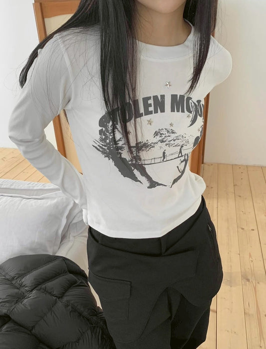 ⟢ STOLEN MOON 星點圖案長袖T ⟣