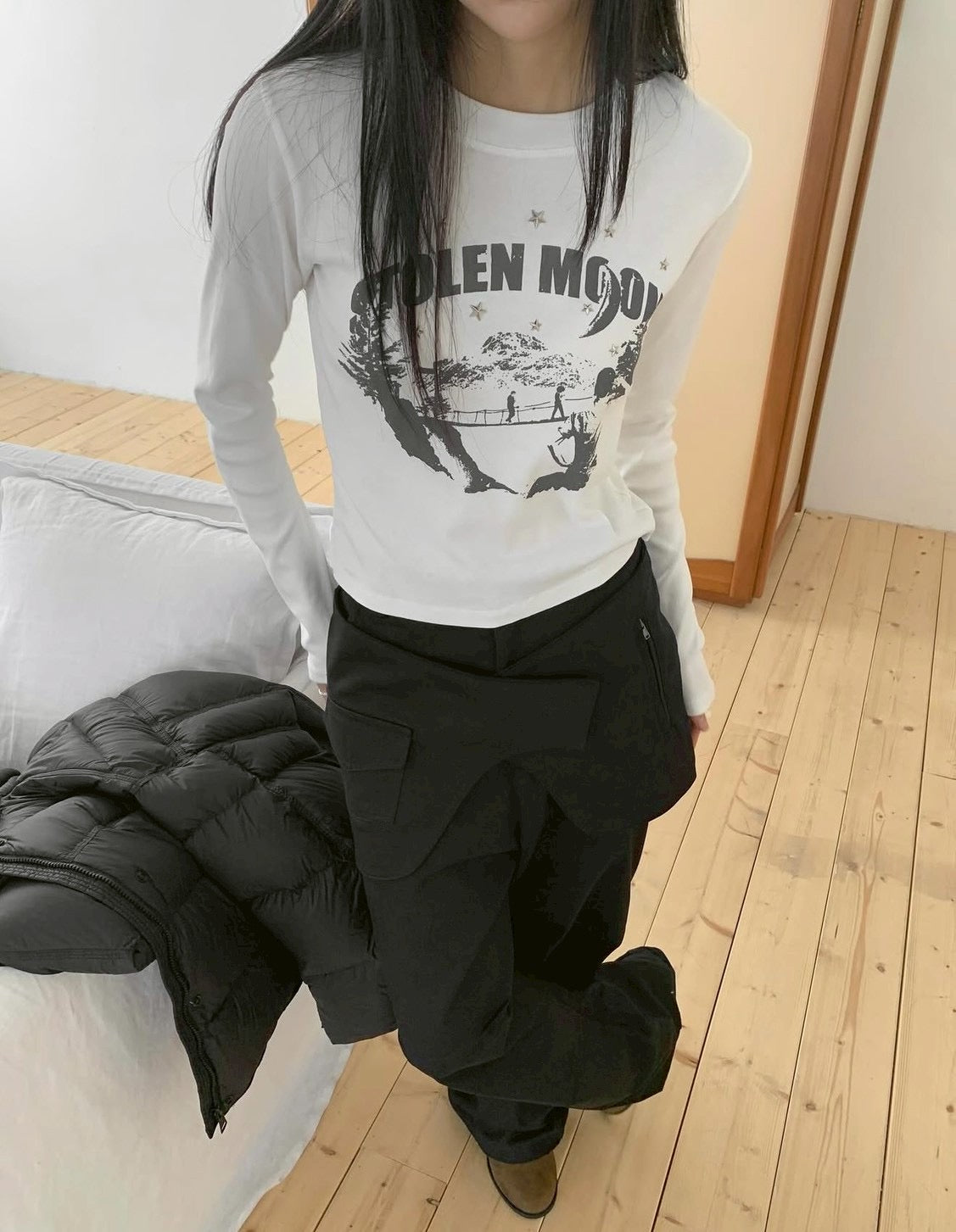 ⟢ STOLEN MOON 星點圖案長袖T ⟣
