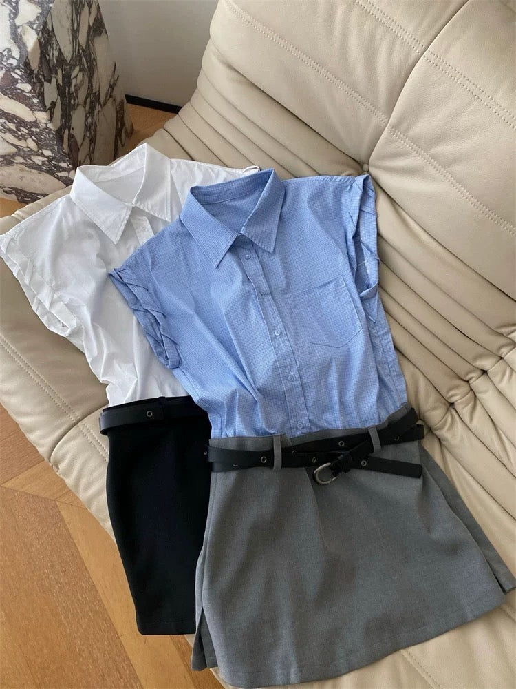 不費力的清爽氣質 襯衫短裙洋裝