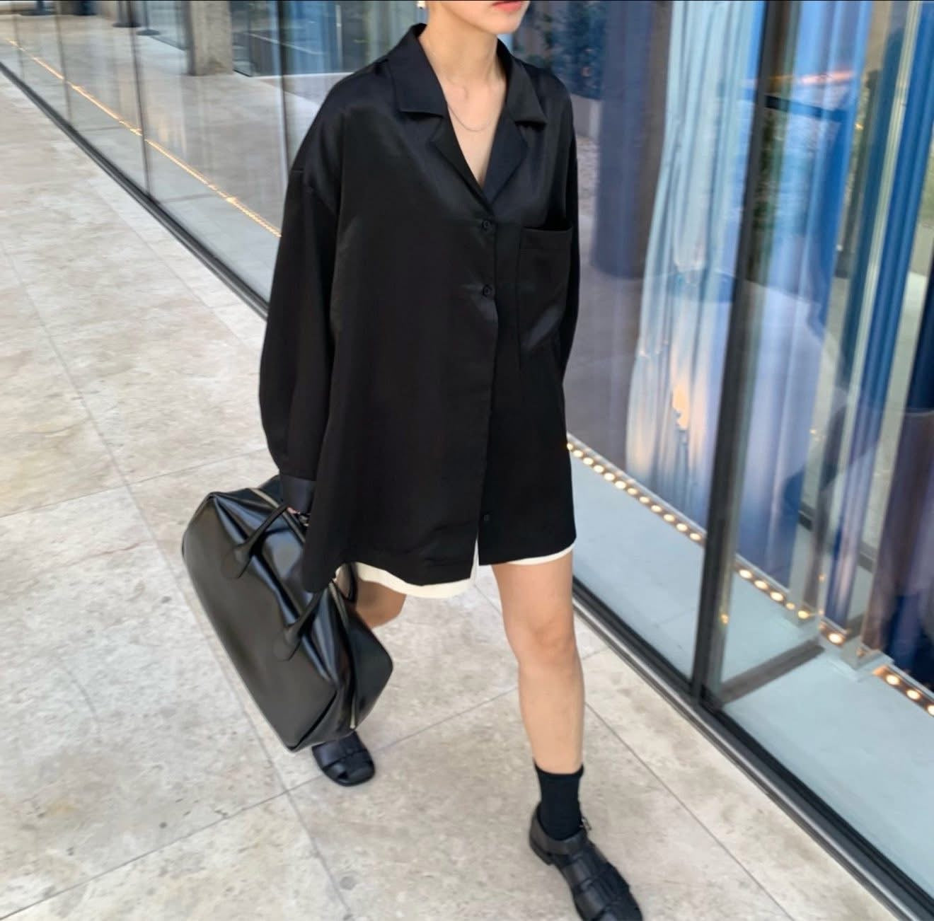 光澤感慵懶長襯衫