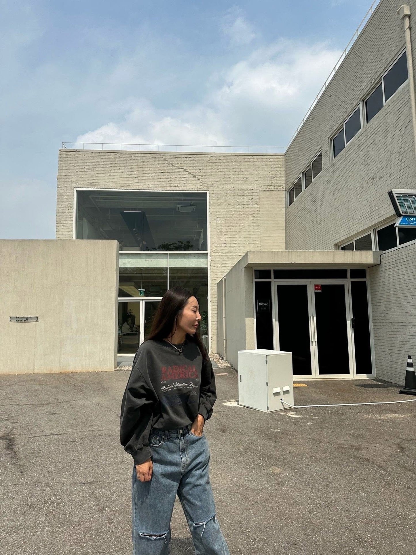 美式文字水洗棉質上衣