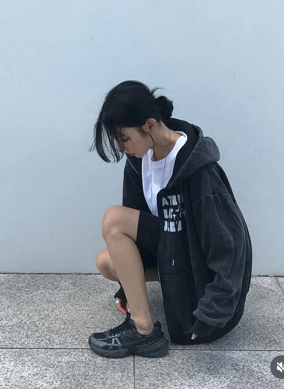 美風文字水洗連帽外套