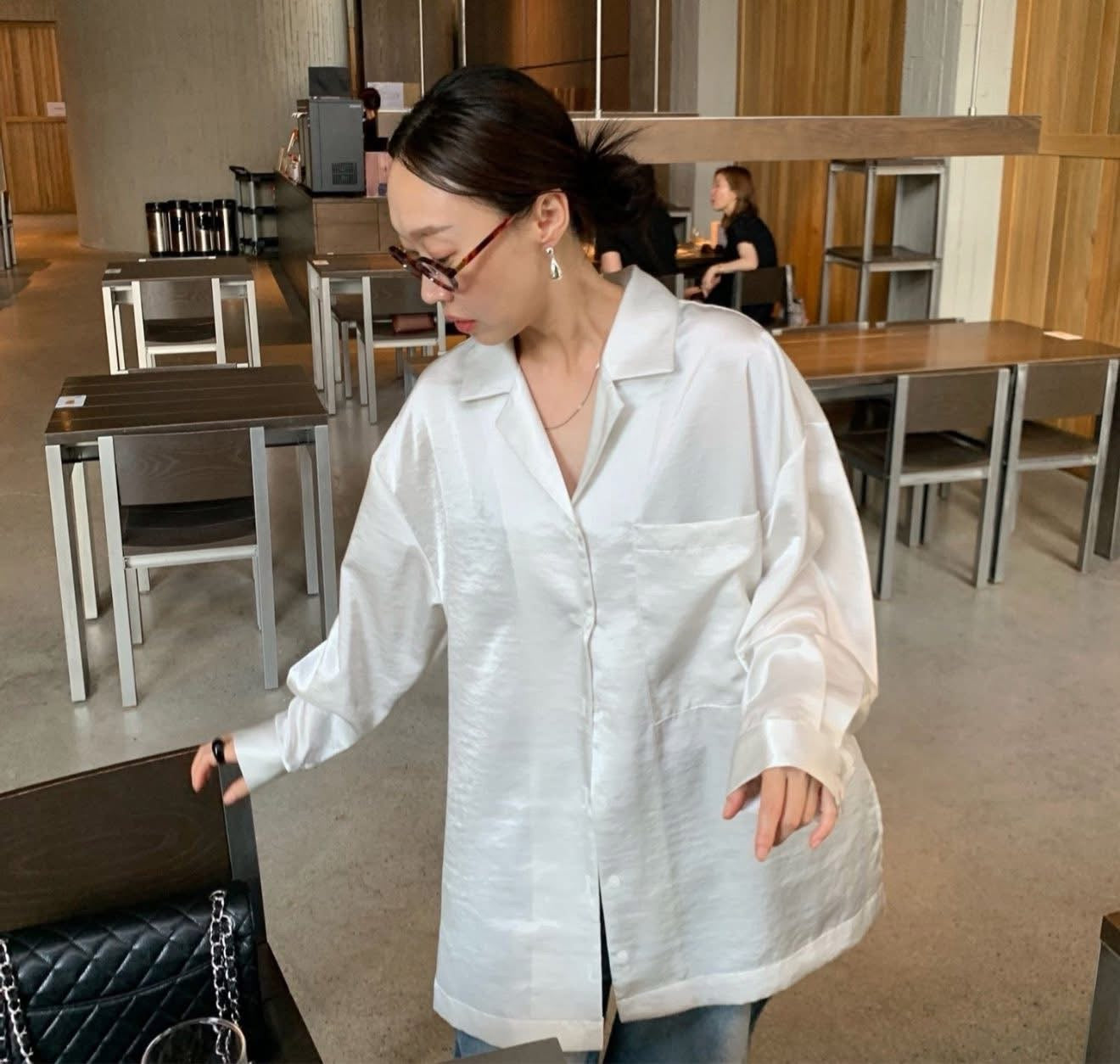 光澤感慵懶長襯衫