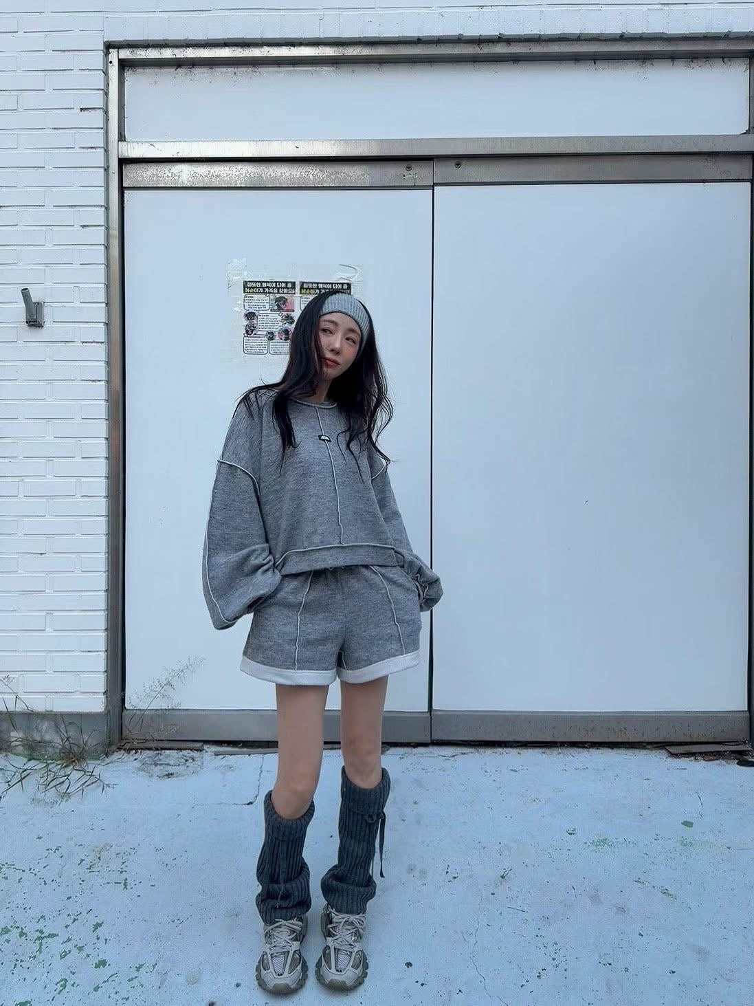 隨性小標籤寬鬆上衣/短褲