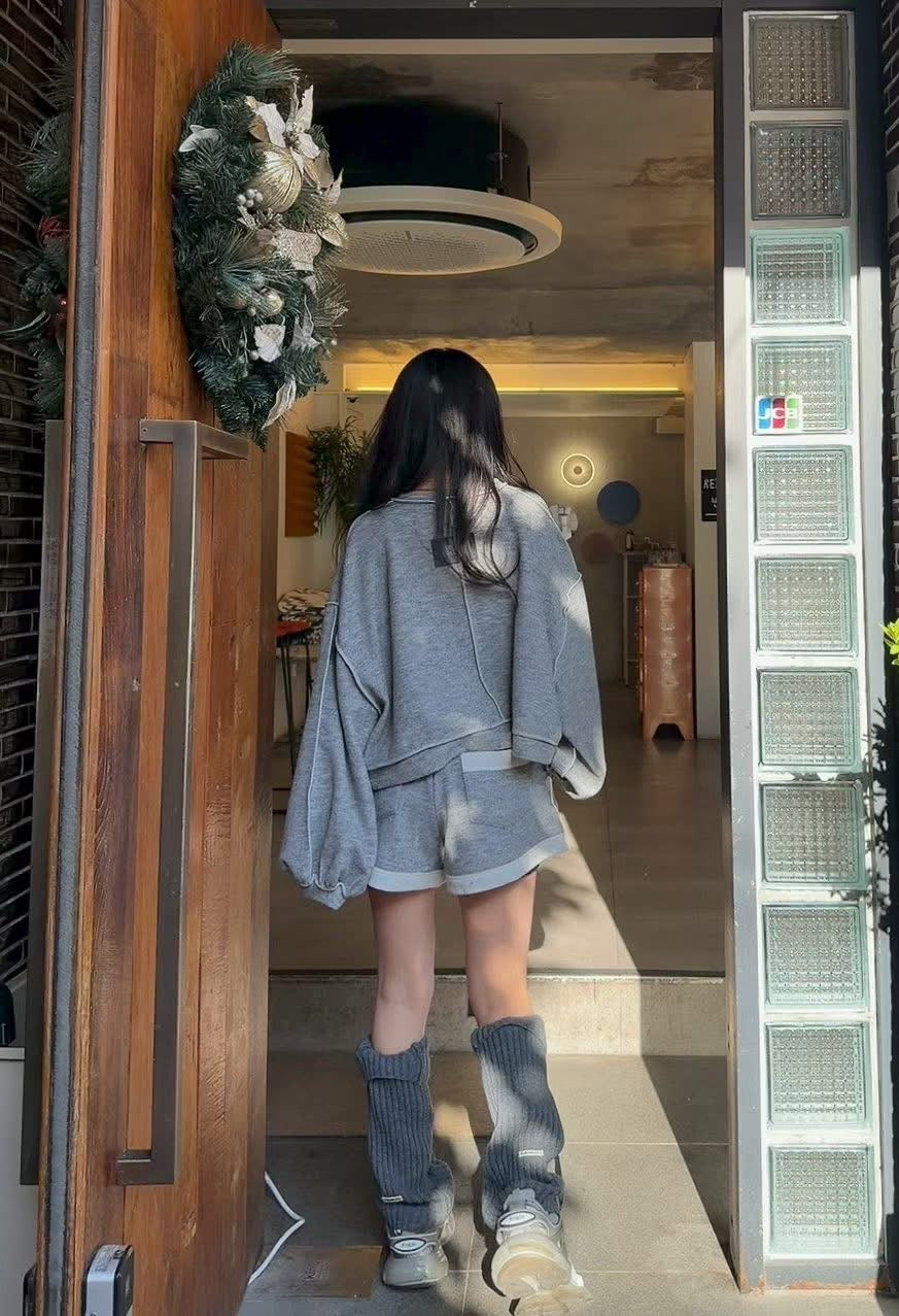 隨性小標籤寬鬆上衣/短褲