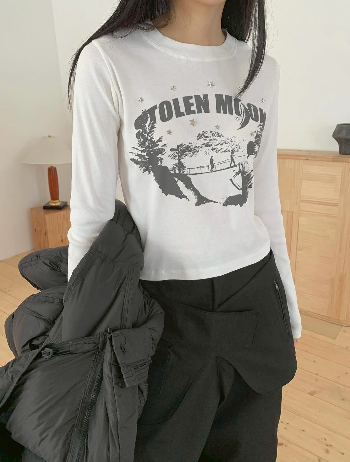 ⟢ STOLEN MOON 星點圖案長袖T ⟣