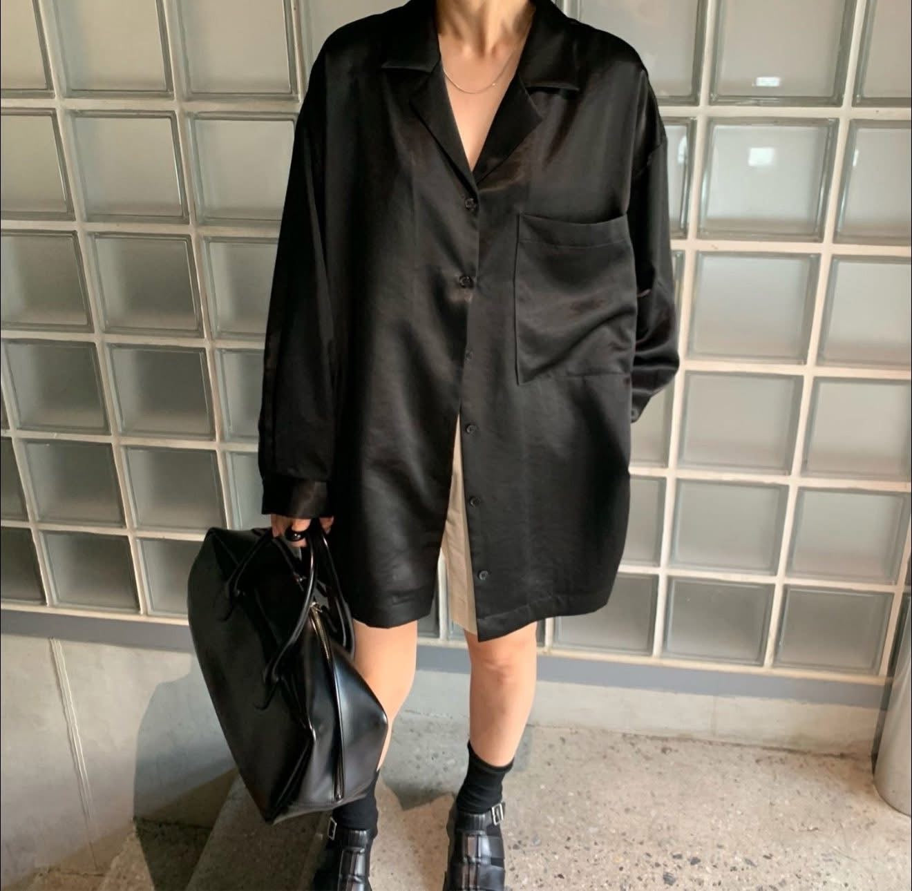 光澤感慵懶長襯衫