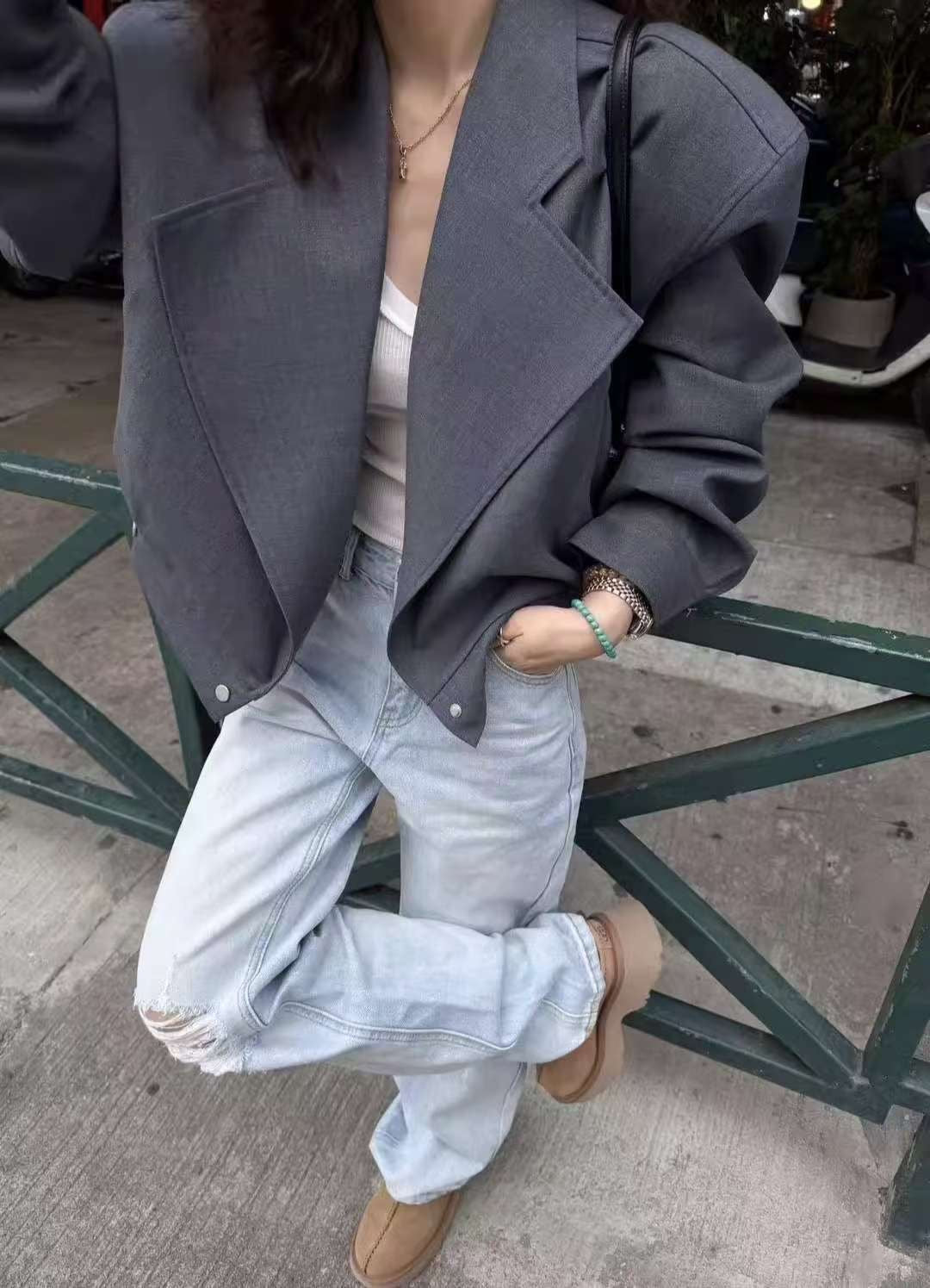 翻領俐落設計外套