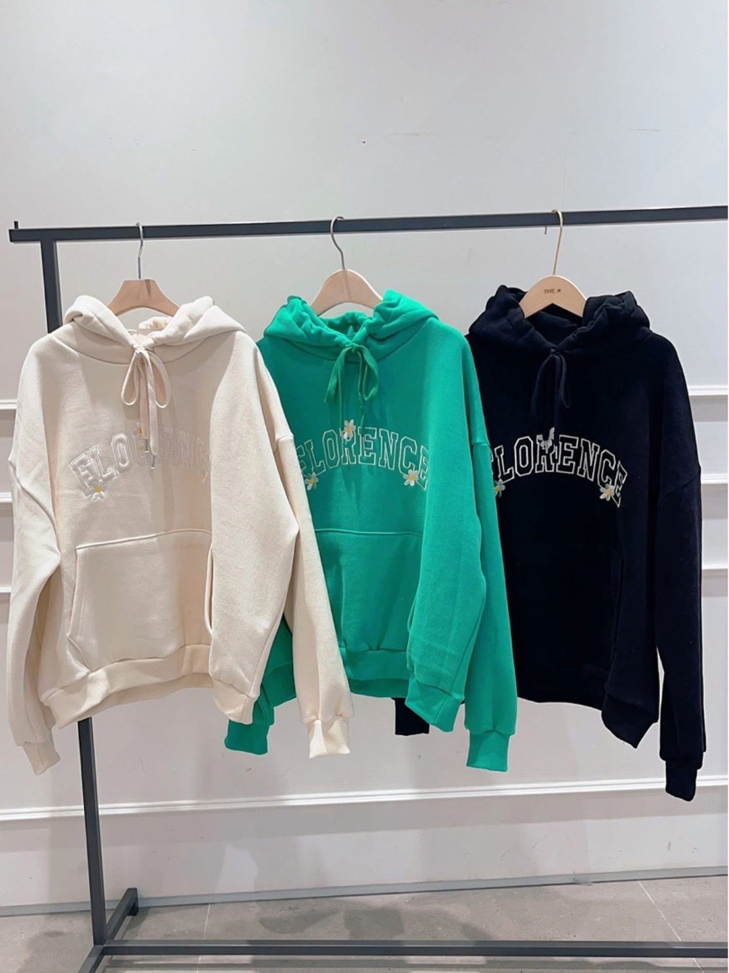 清新小花文字連帽t