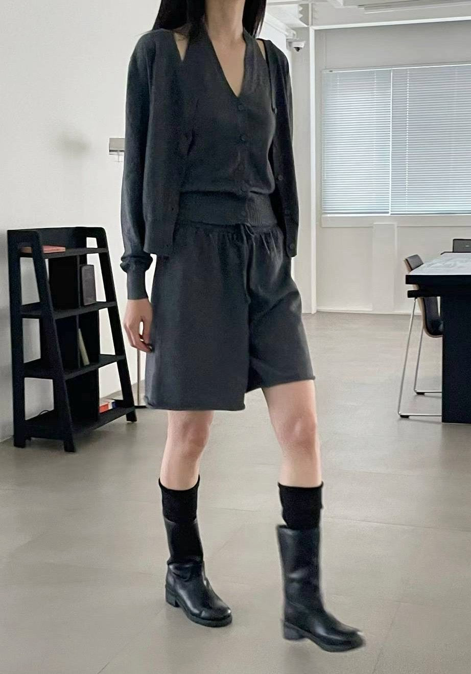 英倫優雅削肩背心/外套/褲裝三件式套裝