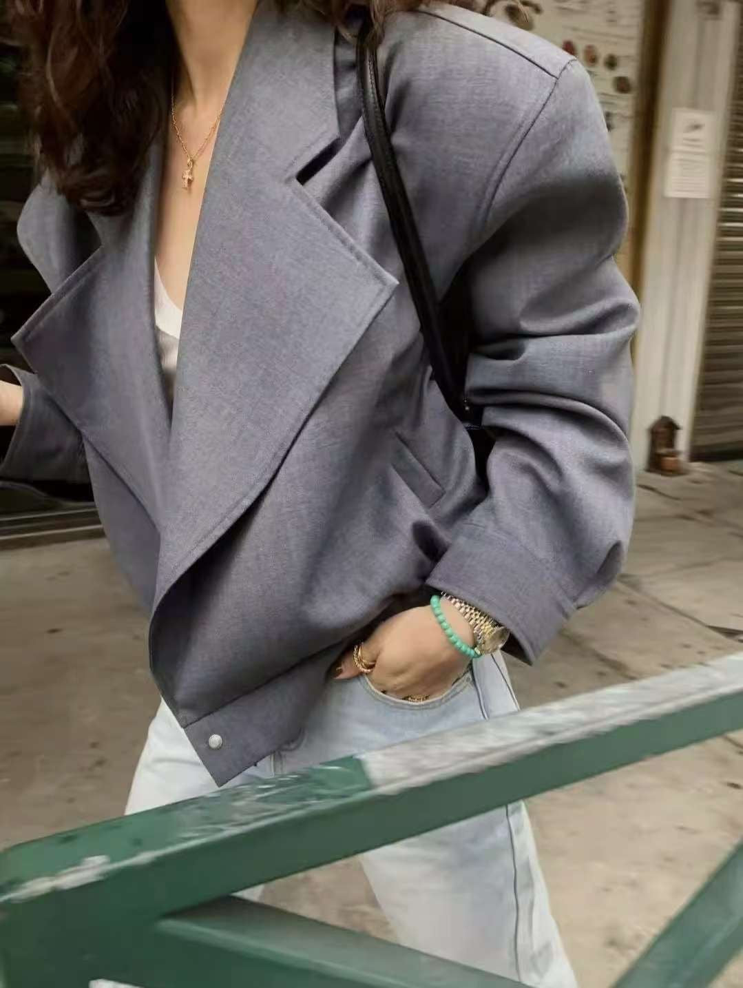 翻領俐落設計外套