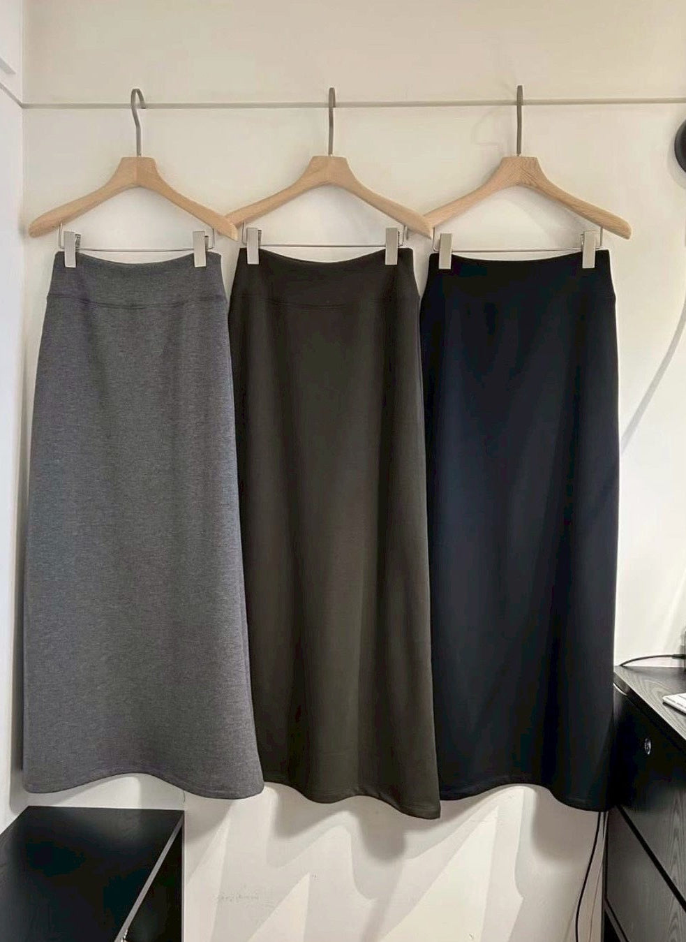 簡單穿素面長裙（內磨毛）