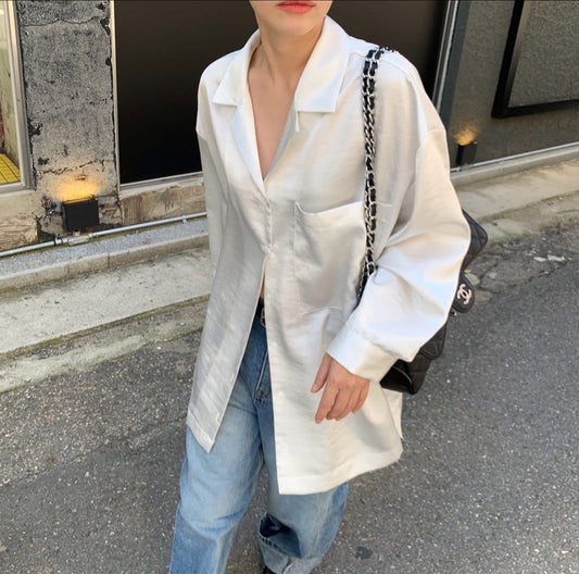 光澤感慵懶長襯衫