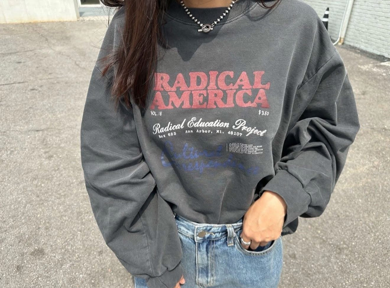 美式文字水洗棉質上衣