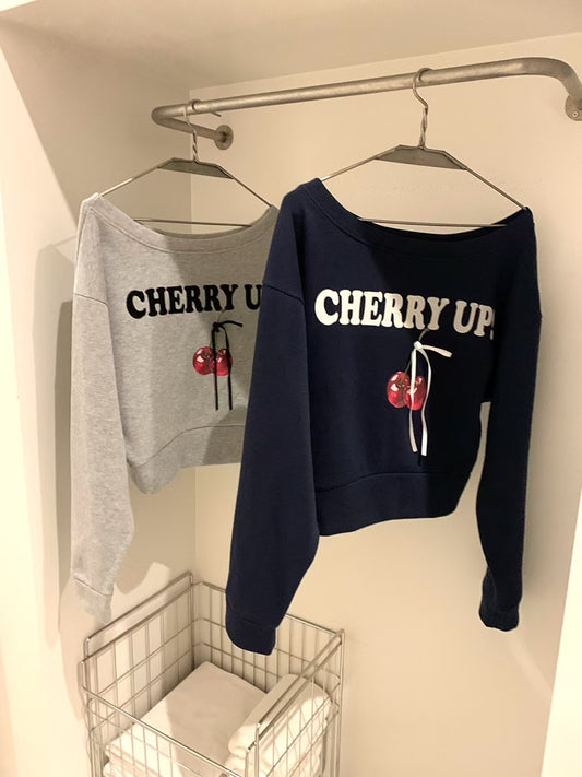 Cherry up!🍒寬領棉質上衣