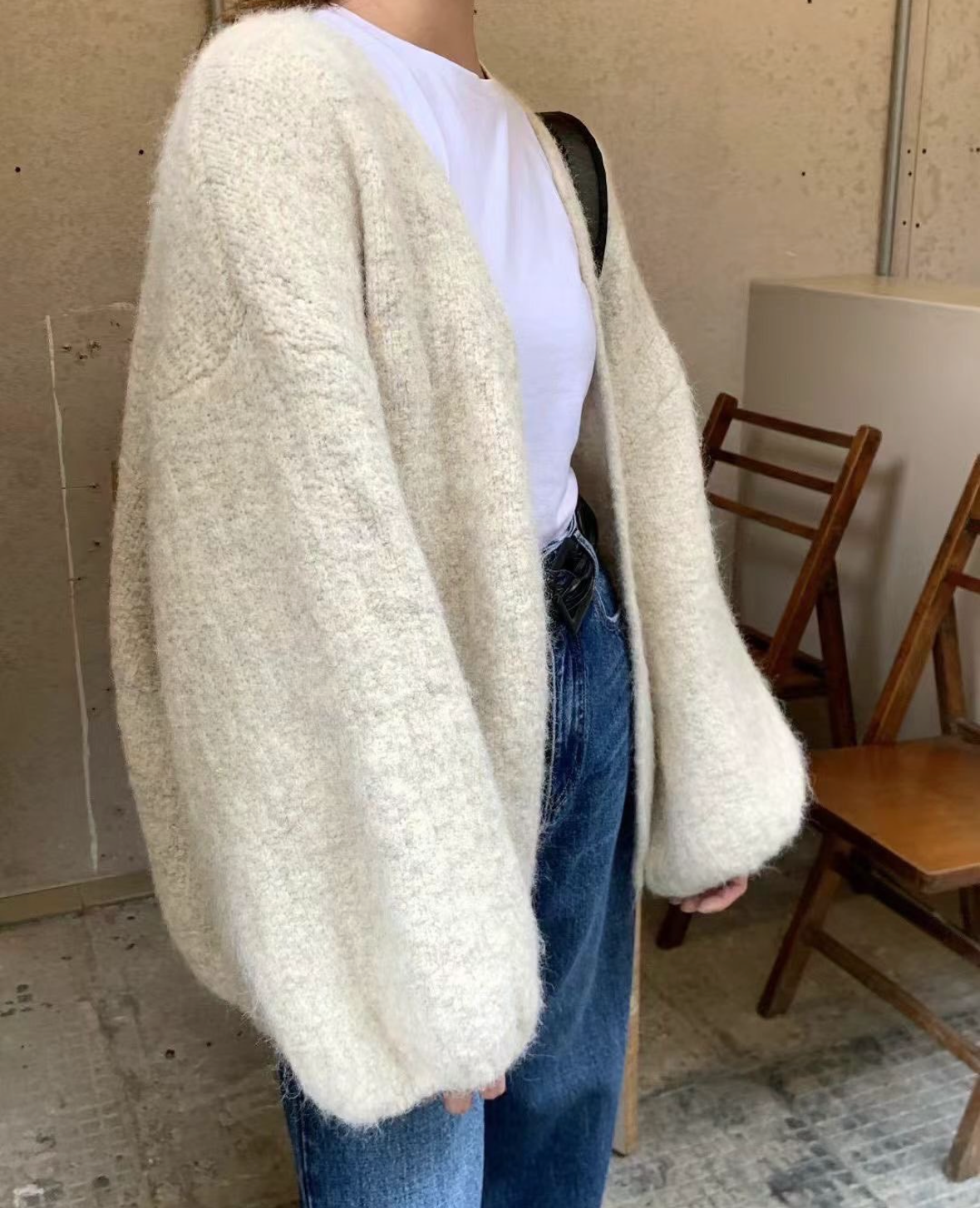 輕柔毛絨開襟外套