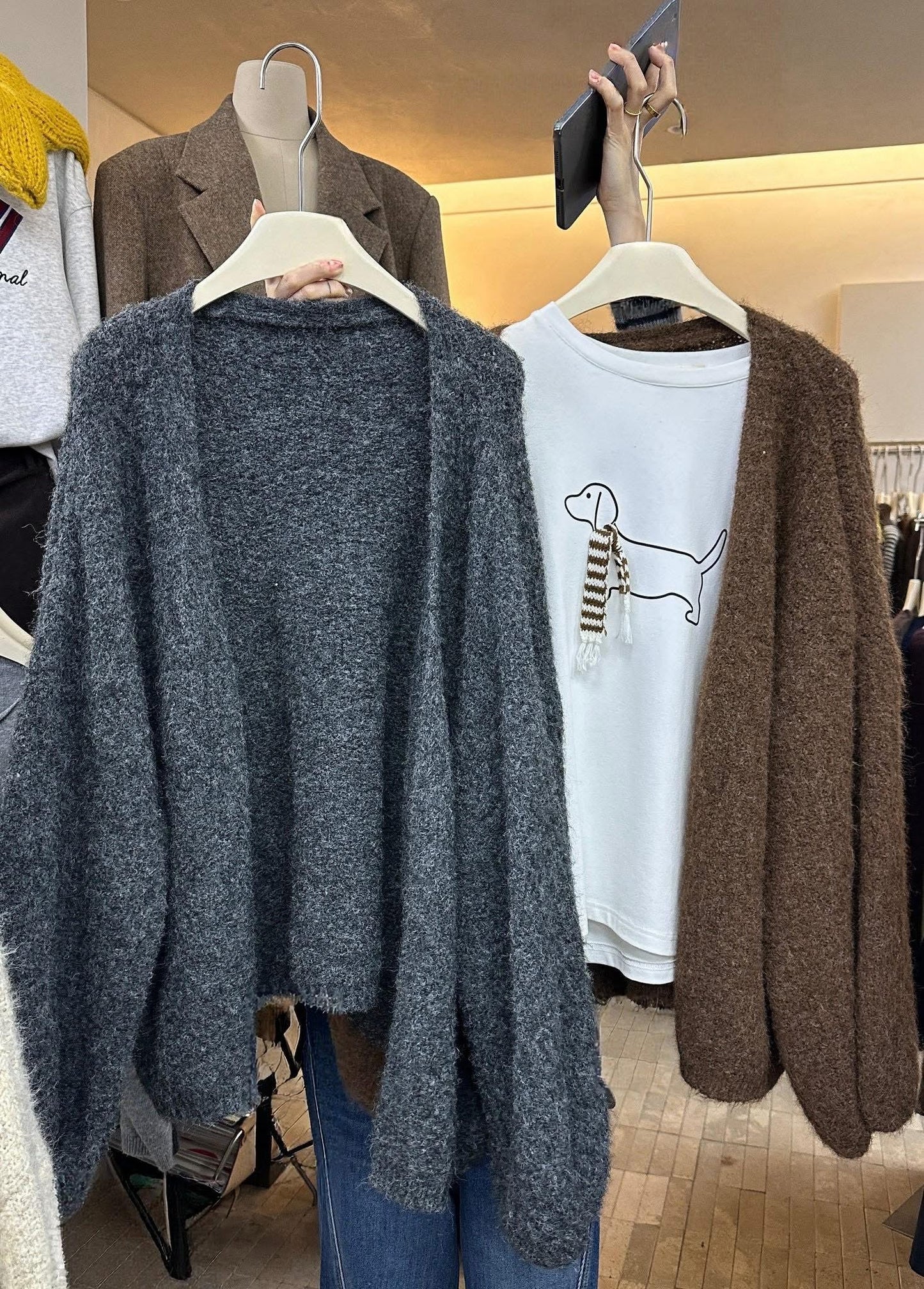 輕柔毛絨開襟外套