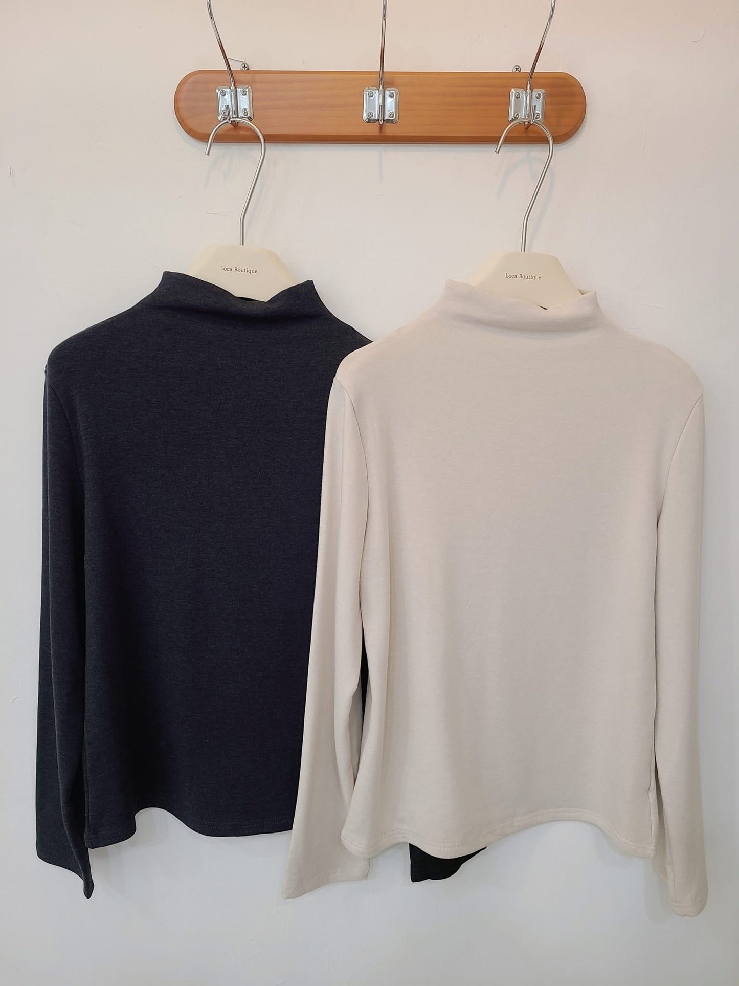 微高領超舒服觸感素面上衣