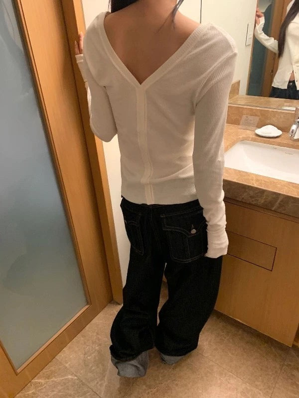 大V排扣設計上衣