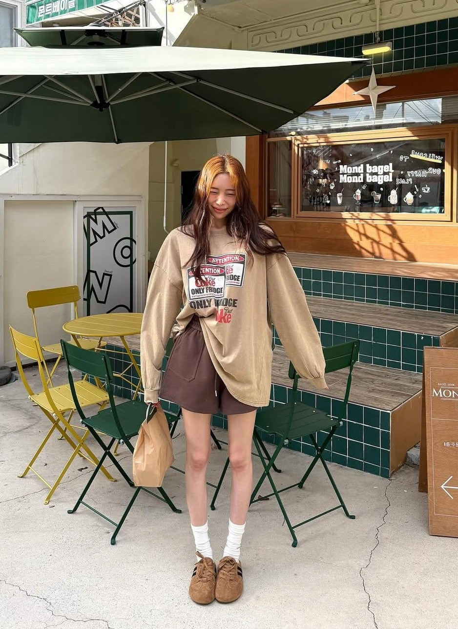 美式COKE字樣棉質長袖上衣