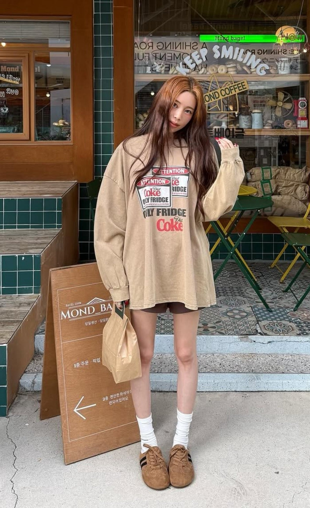 美式COKE字樣棉質長袖上衣